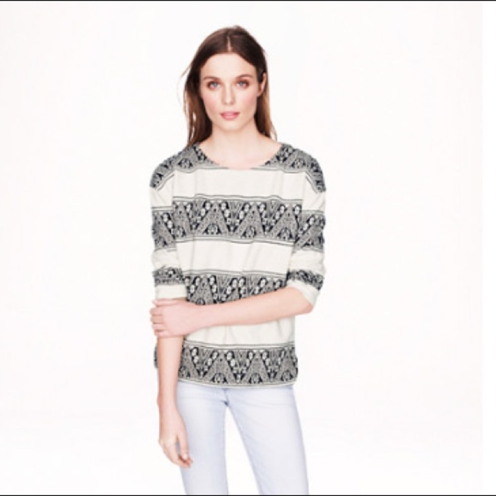 J. Crew Jacquard Stripe Sweatshirt